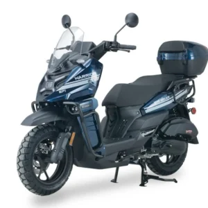 Ice Bear Warrior 200 (PMZ200-1) EFI Scooter, 200cc GY6 Engine With Trunk, 4-Stroke, Single cylinder, Air cooled, Dual Sport Tires, Digital Speedometer, 13″ Alloy Rims