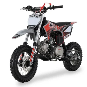 Ice Bear PAD90-V2 90cc Dirt Bike, Semi-Automatic 4-Speed Transmission, 4-Stroke, Air-Cooled Engine, Electric & Kick Start System, Disc Brakes,  27″ Seat Height