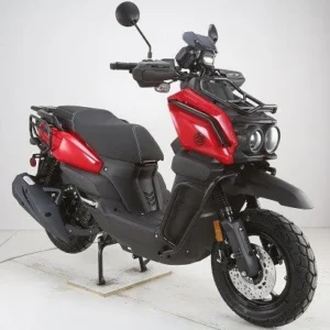 Boss Motor Frontier 200cc Moped Scooter, 4-Stroke, Single Cylinder, Air-Cooled, Electric & Kick Start